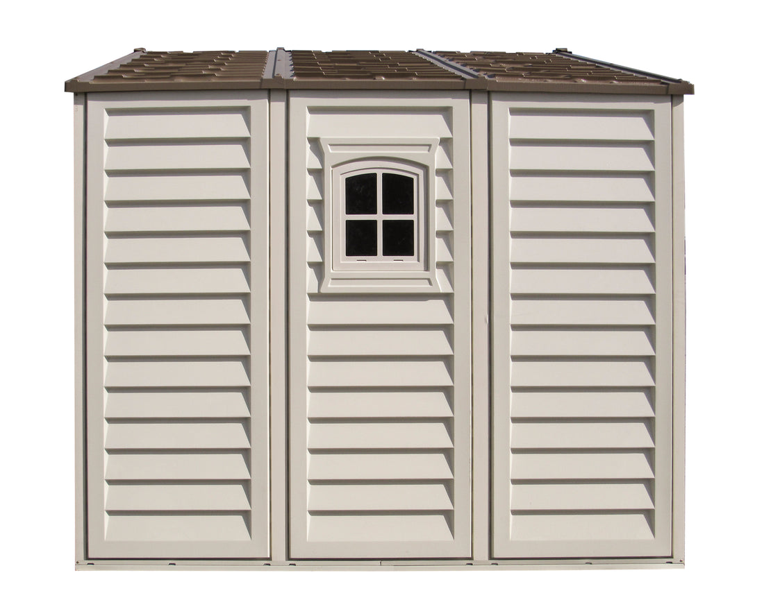 Duramax Woodside Plus 10.5x8 Vinyl Resin Outdoor Storage Shed With Foundation Kit