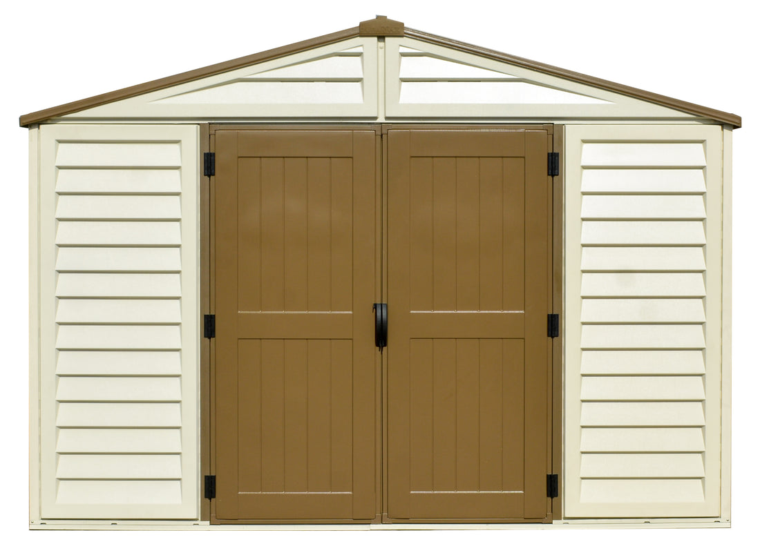 Duramax Woodside Plus 10.5x8 Vinyl Resin Outdoor Storage Shed With Foundation Kit