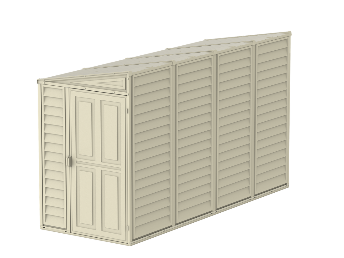 Duramax 4ft x 10ft Sidemate Vinyl Resin Outdoor Storage Shed With Foundation Kit