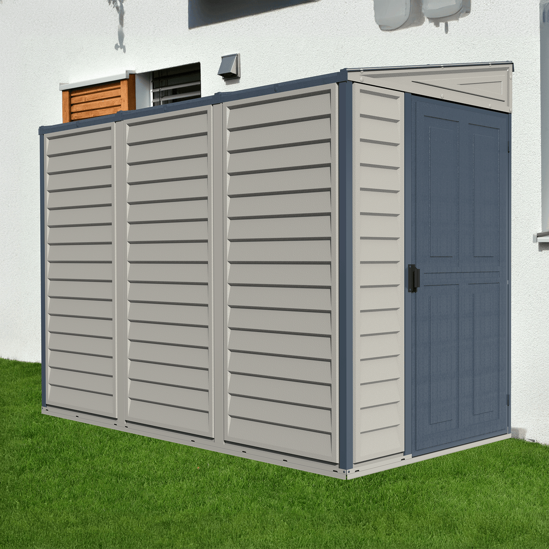 Duramax 4ft x 8ft Sidemate PLUS Vinyl Resin Outdoor Storage Shed  With Foundation Kit