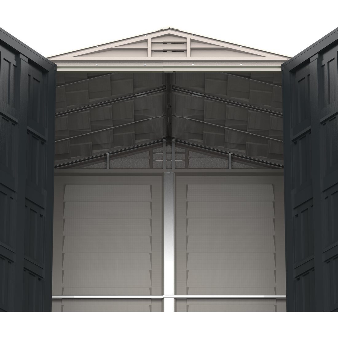 Duramax Vinyl Sheds Duramax YardMate Plus 5 ft. 6 in. x 5ft. 6 in. Gray Vinyl Storage Shed with Molded Floor (East Coast Purchase Only)