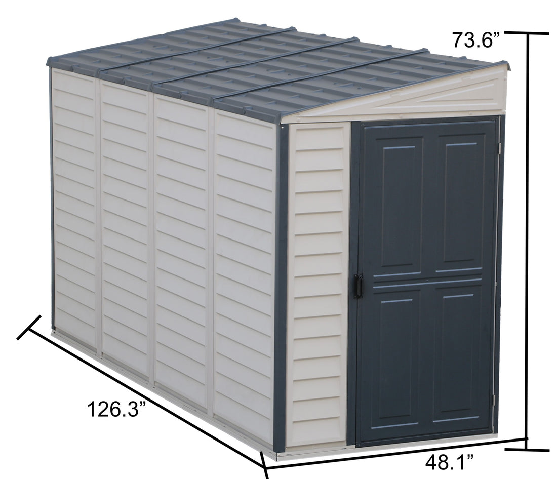 Duramax 4ft x 10ft Sidemate Plus Vinyl Resin Outdoor Storage Shed With Foundation Kit