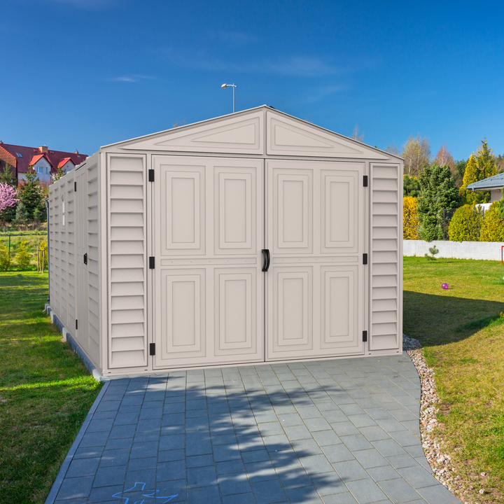 Duramax Garages Duramax 10.5ft x 15ft Vinyl Garage with Foundation Kit and Windows