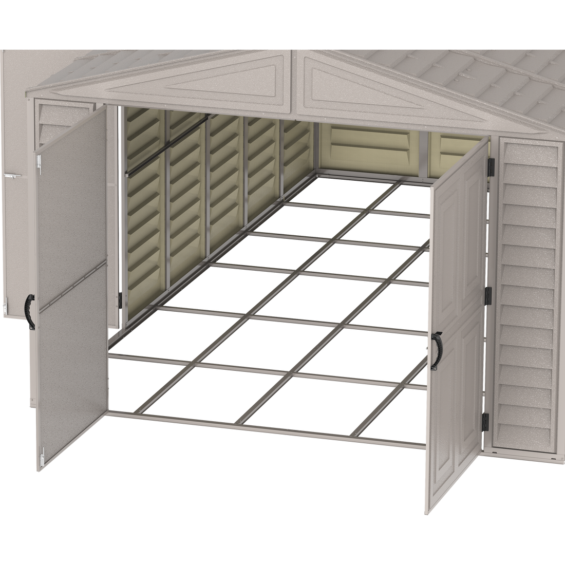 Duramax Garages DuraMax 10.5ft x 28.5ft Vinyl Garage with Foundation Kit and window