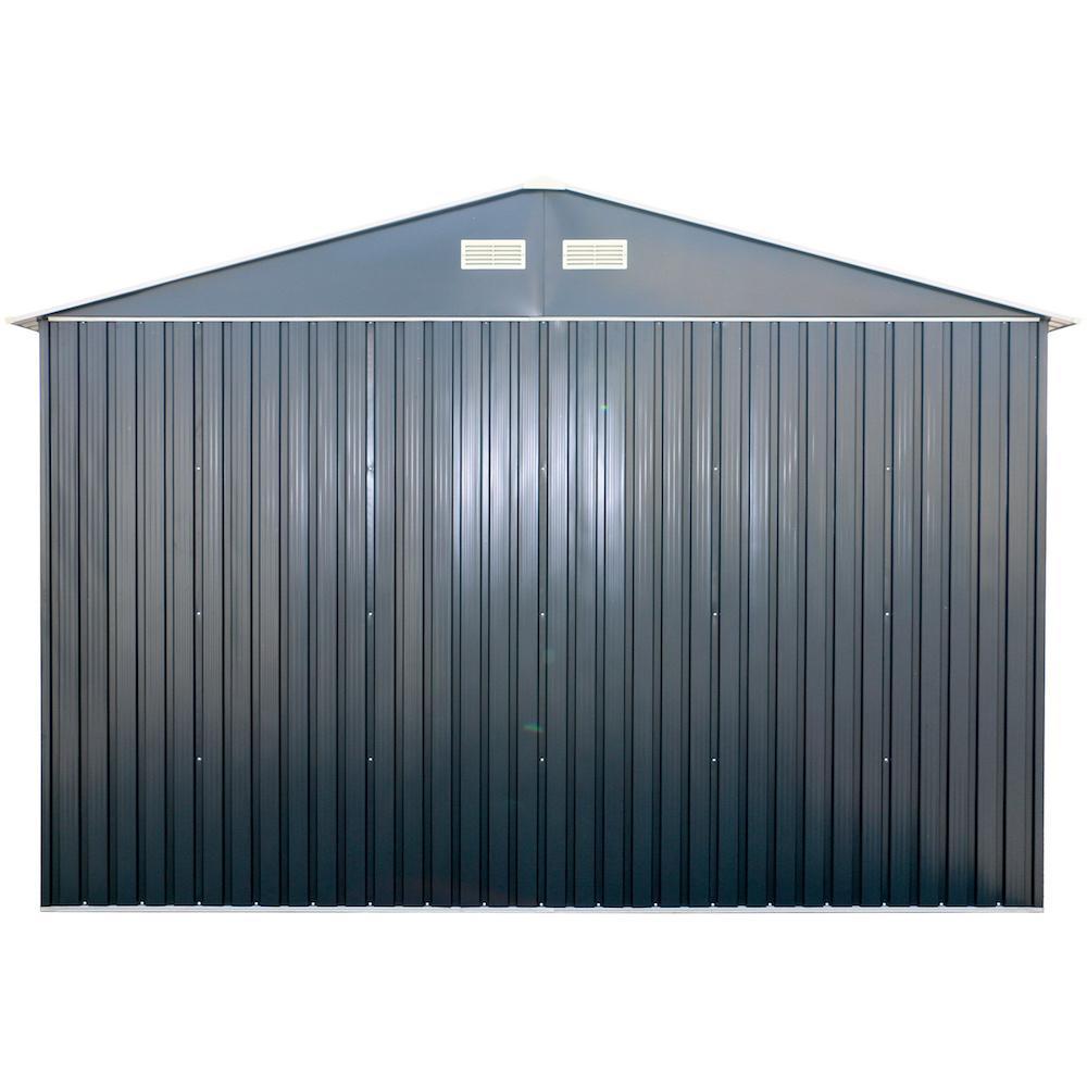 Duramax Garages Duramax 12ft x 20ft Imperial Metal Garage Dark Gray / White Trim