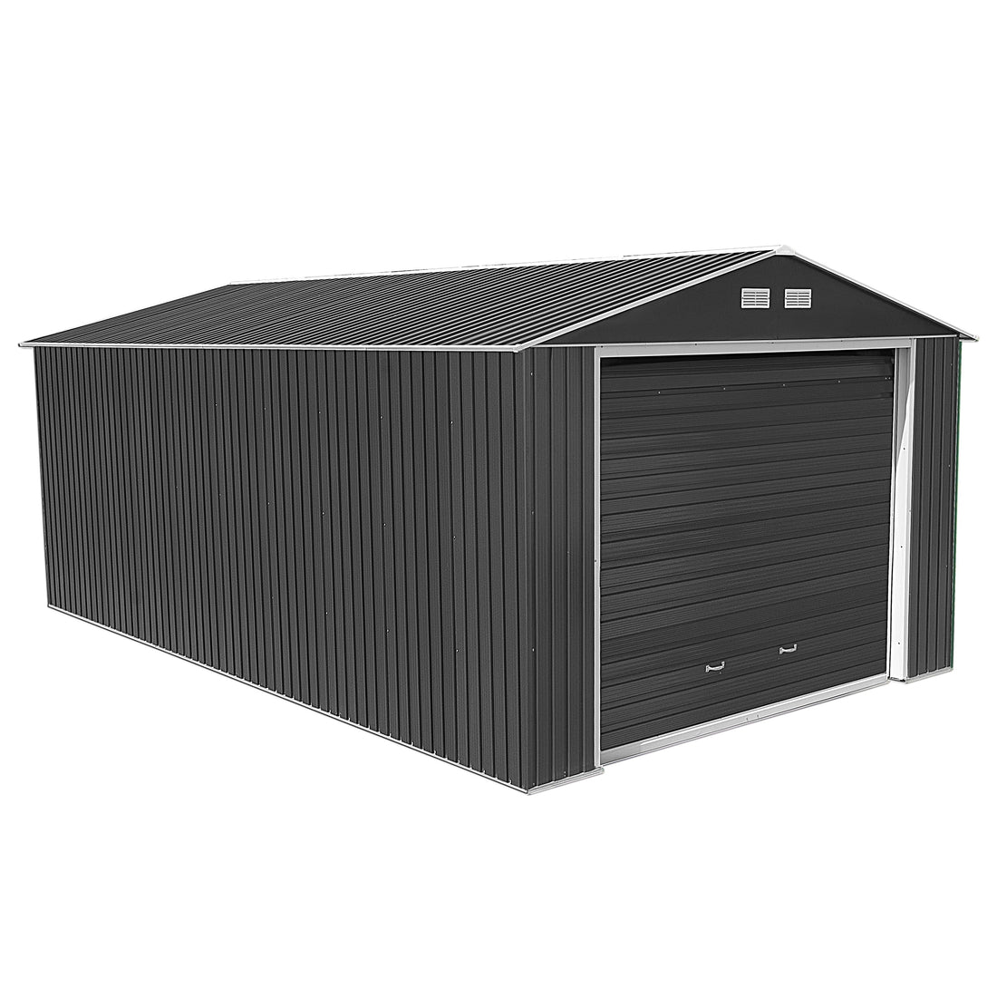 Duramax Garages Duramax 12ft x 20ft Imperial Metal Garage Dark Gray / White Trim