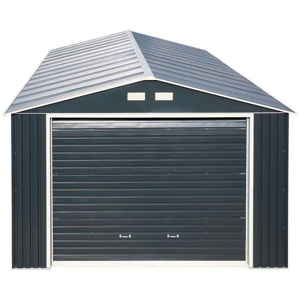 Duramax Garages Duramax 12ft x 20ft Imperial Metal Garage Dark Gray / White Trim