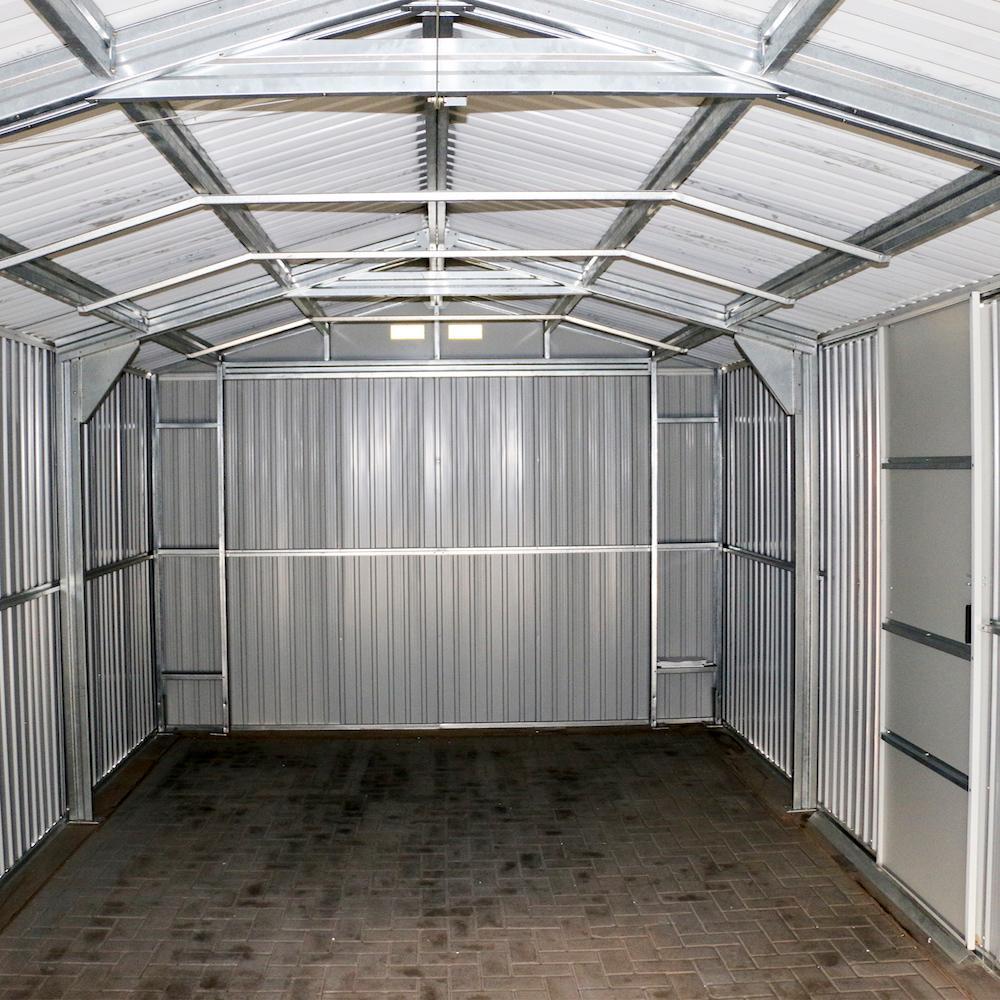 Duramax Garages Duramax 12ft x 20ft Imperial Metal Garage Dark Gray / White Trim