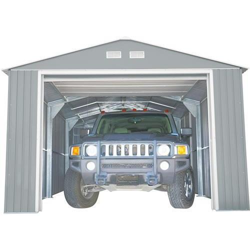 Duramax Garages Duramax 12ft x 20ft Imperial Metal Garage Light Gray / Off White Trim