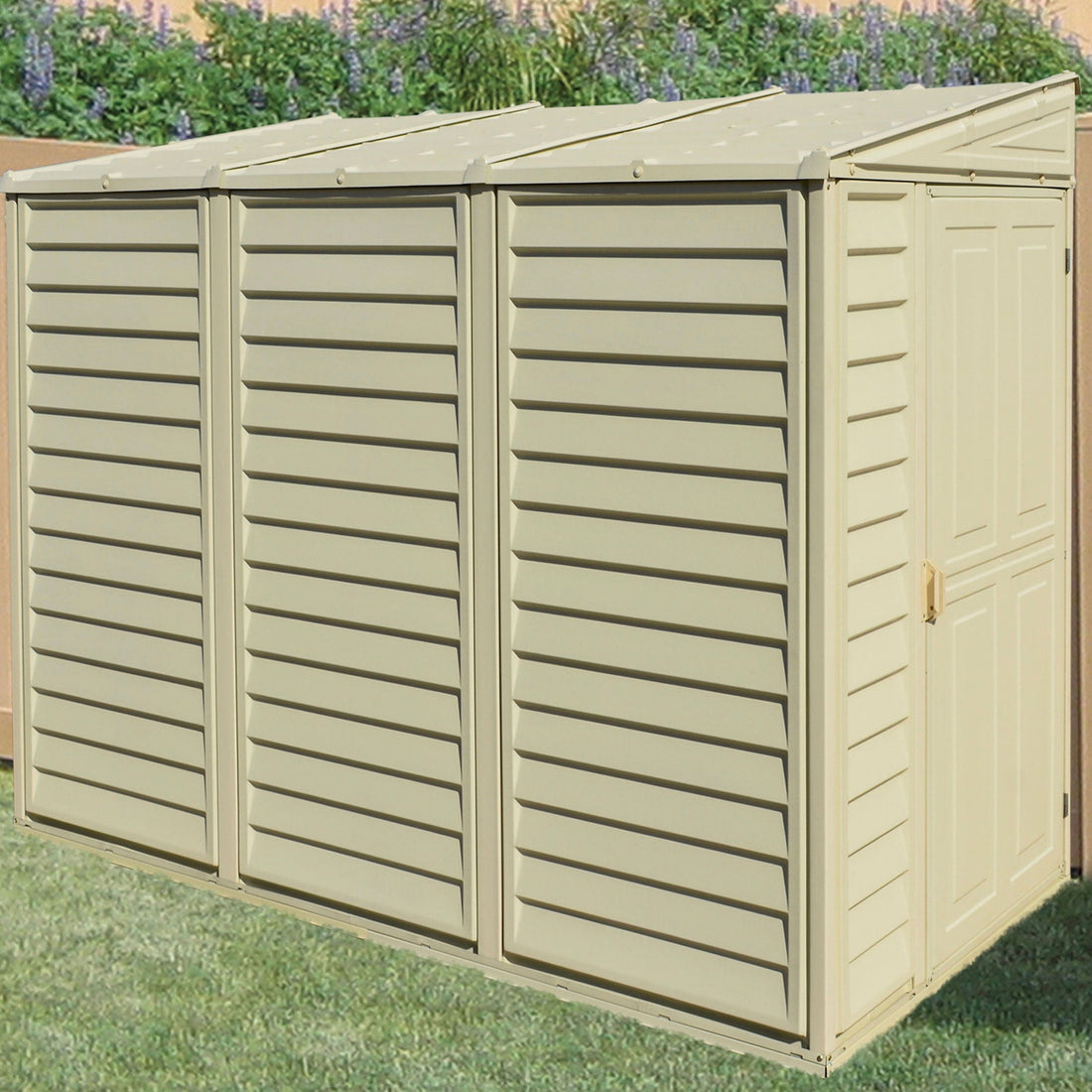 Duramax sheds Duramax 4ft x 8ft Sidemate Vinyl Resin Outdoor Storage Shed  With Foundation Kit