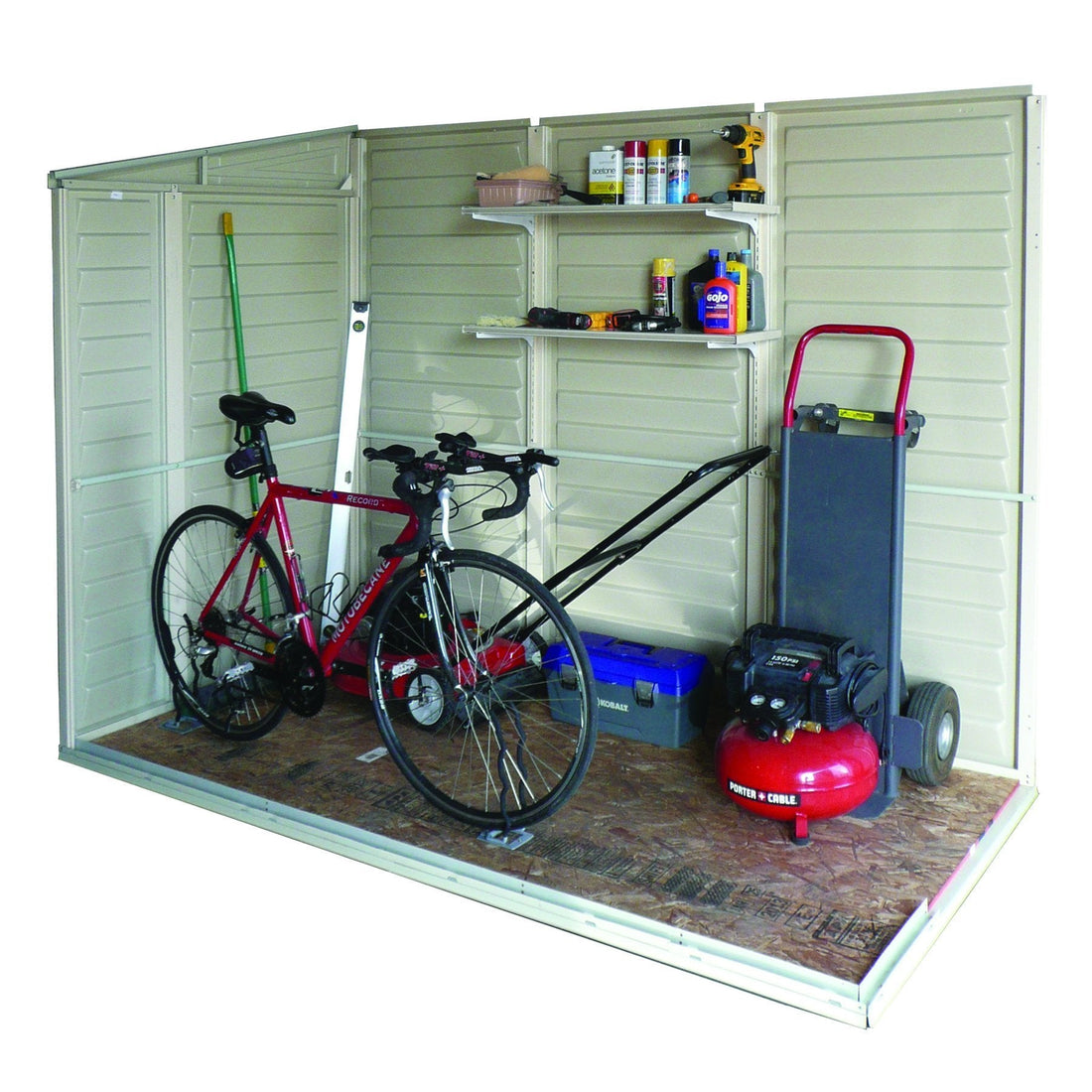 Duramax sheds Duramax 4ft x 8ft Sidemate Vinyl Resin Outdoor Storage Shed  With Foundation Kit