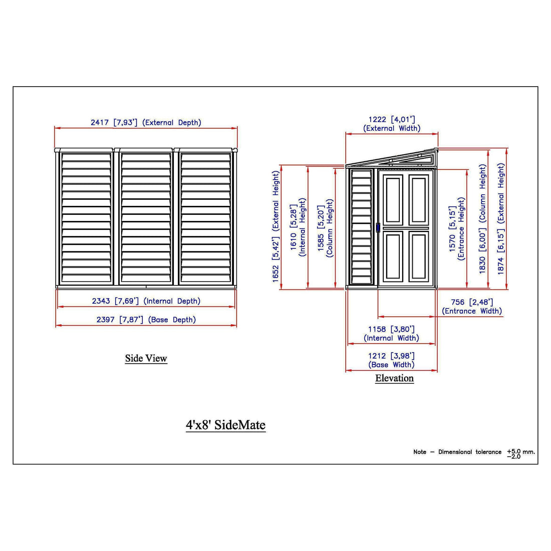 Duramax sheds Duramax 4ft x 8ft Sidemate Vinyl Resin Outdoor Storage Shed  With Foundation Kit