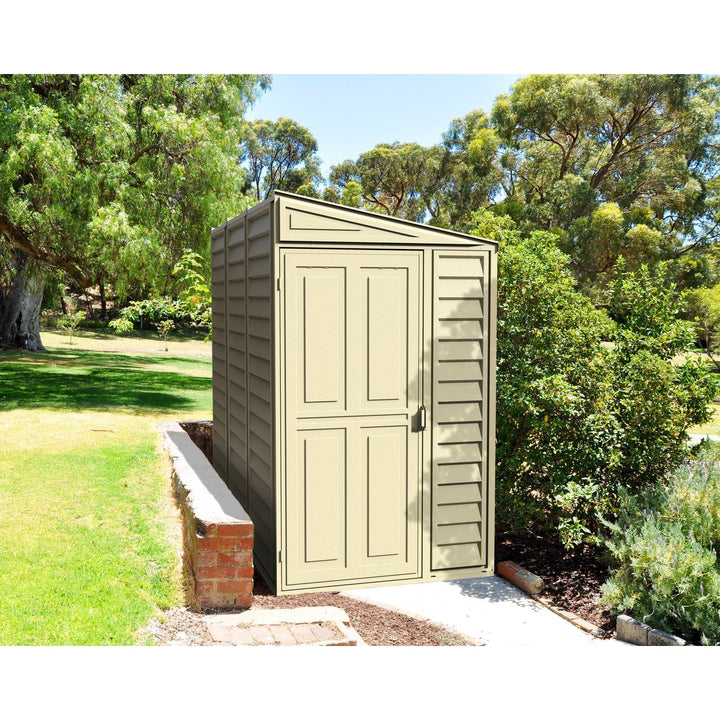 Duramax sheds Duramax 4ft x 8ft Sidemate Vinyl Resin Outdoor Storage Shed  With Foundation Kit