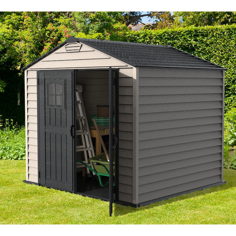 Duramax sheds DuraMax 7ft x 7ft StoreMax Plus Vinyl Shed with Molded Floor (West Coast Purchase Only)