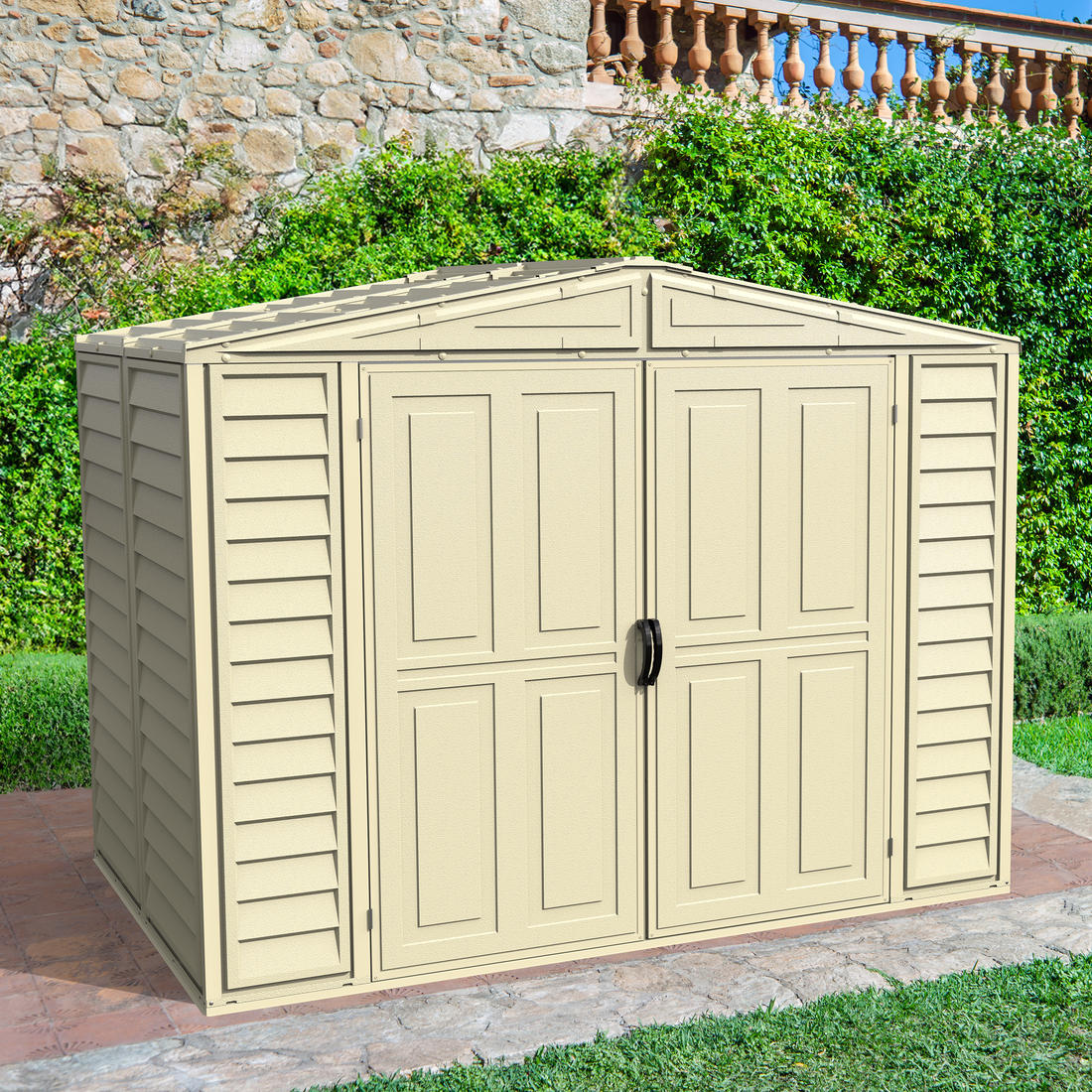 Duramax sheds Duramax 8ft x 5.5ft Duramate Vinyl Shed with Foundation