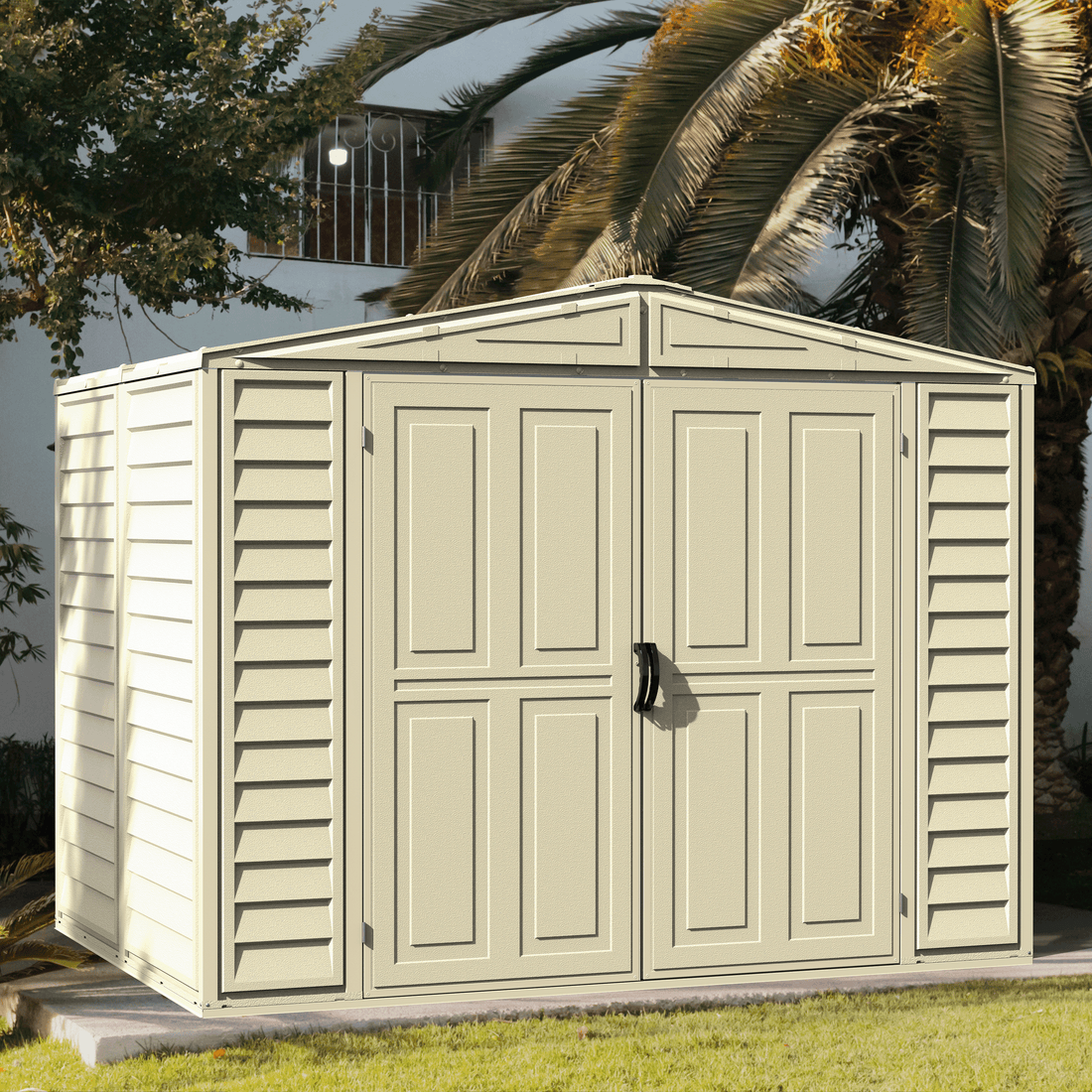 Duramax sheds Duramax 8ft x 5.5ft Duramate Vinyl Shed with Foundation