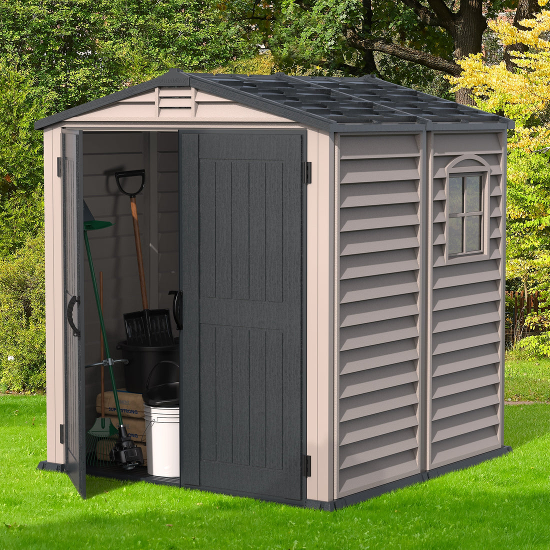 Duramax sheds DuraMax Plus 6ft x6ft Storemate Vinyl Shed with Molded Floor