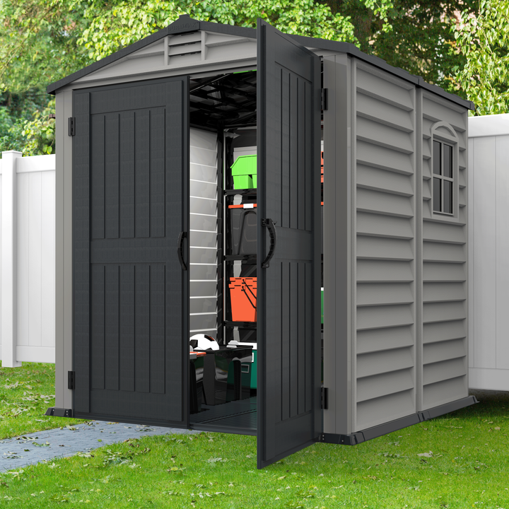 Duramax sheds DuraMax Plus 6ft x6ft Storemate Vinyl Shed with Molded Floor