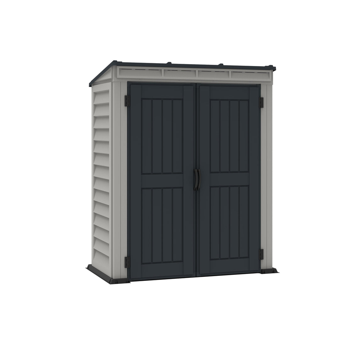 Duramax sheds YardMate Plus Pent 5 ft. 6 in. x 3 ft. Gray Vinyl Storage Shed