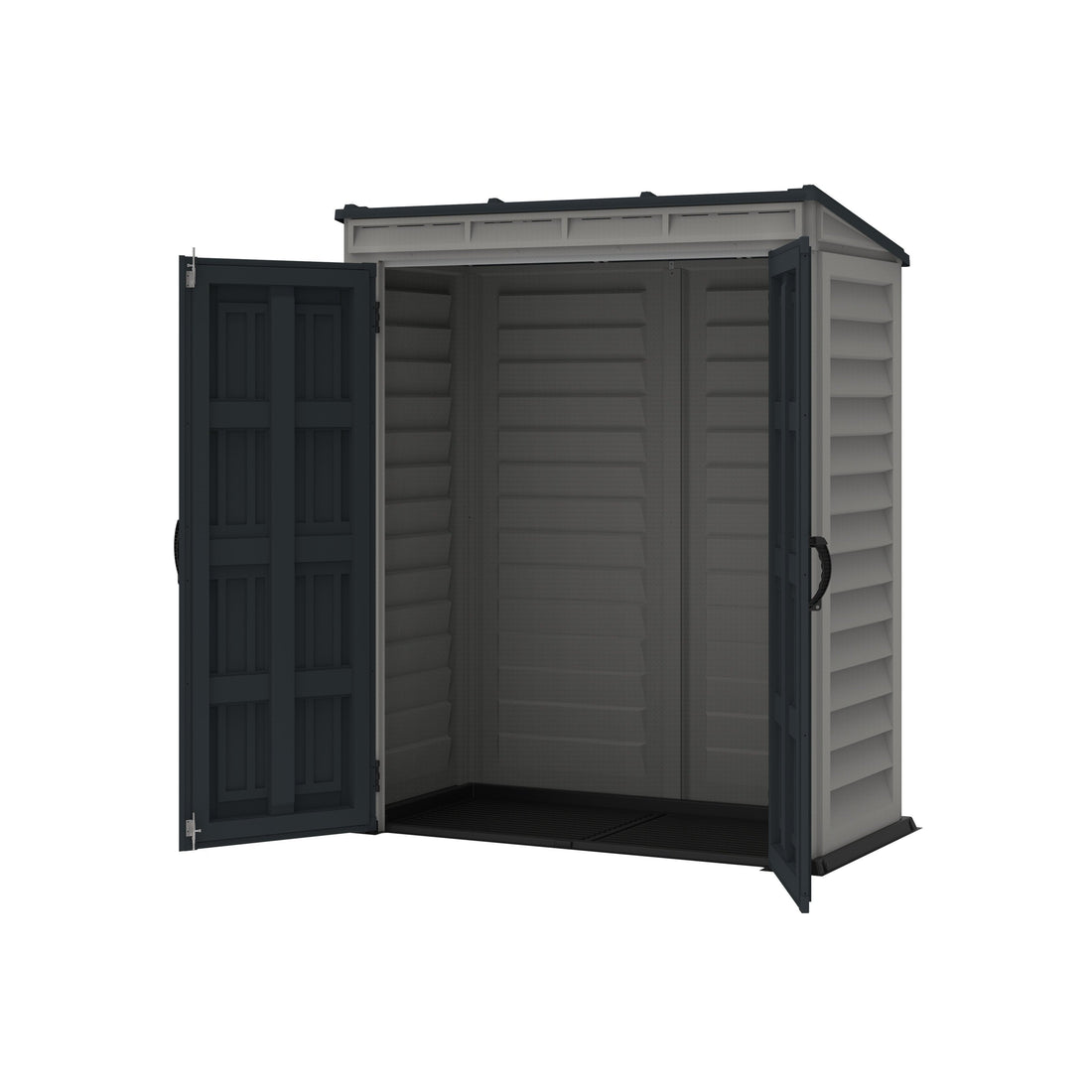 Duramax sheds YardMate Plus Pent 5 ft. 6 in. x 3 ft. Gray Vinyl Storage Shed