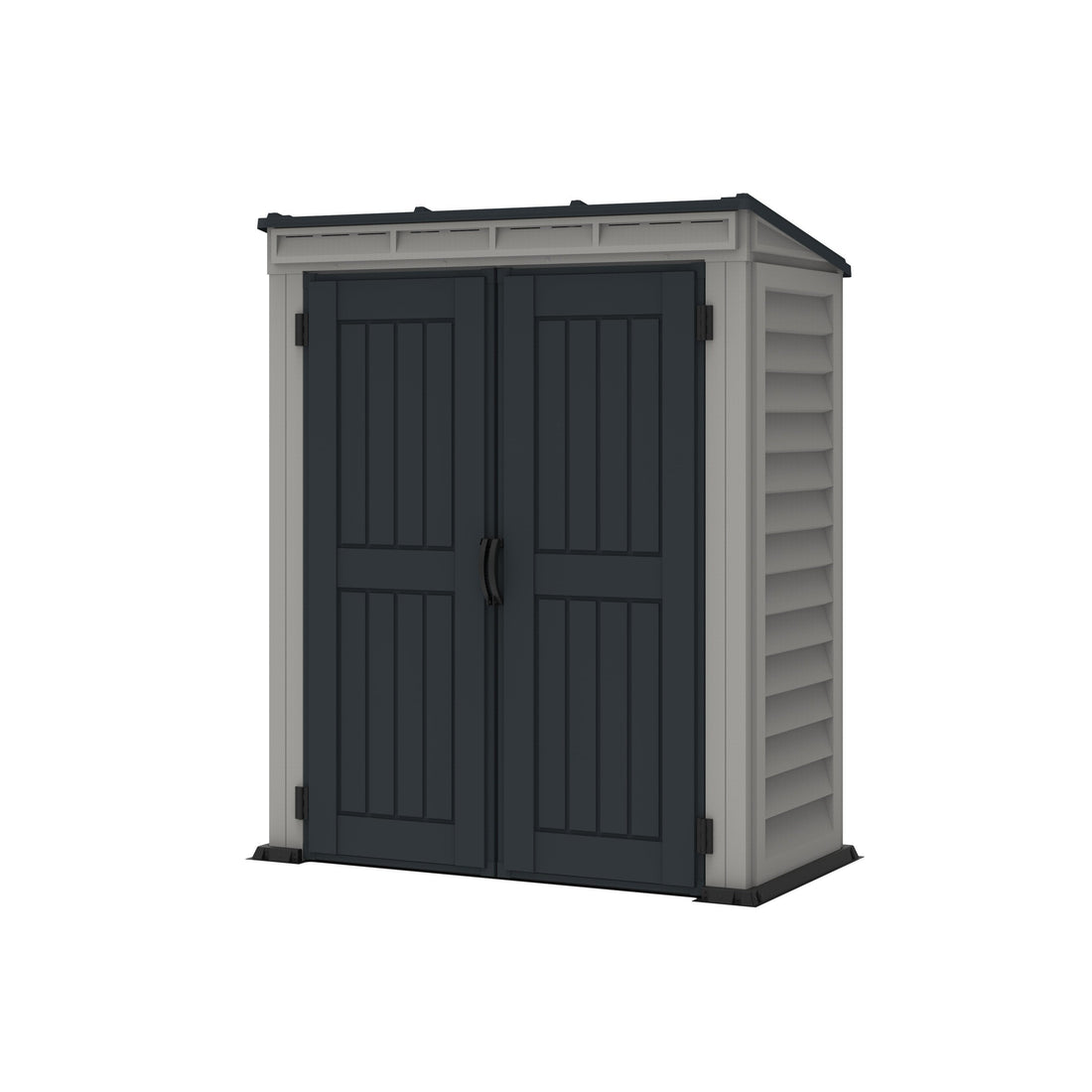 Duramax sheds YardMate Plus Pent 5 ft. 6 in. x 3 ft. Gray Vinyl Storage Shed