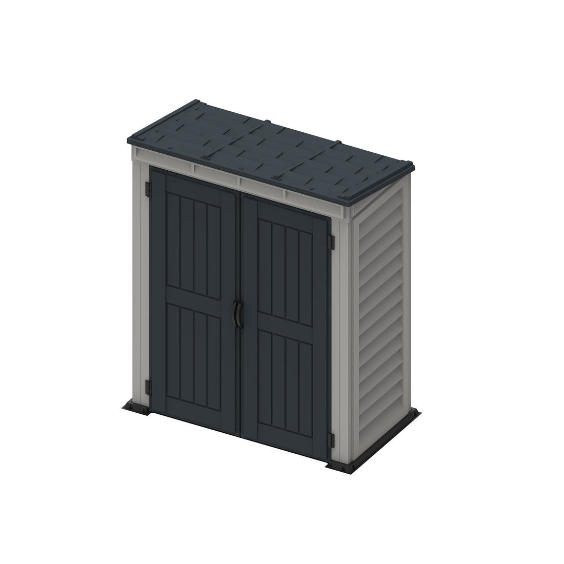 Duramax sheds YardMate Plus Pent 5 ft. 6 in. x 3 ft. Gray Vinyl Storage Shed