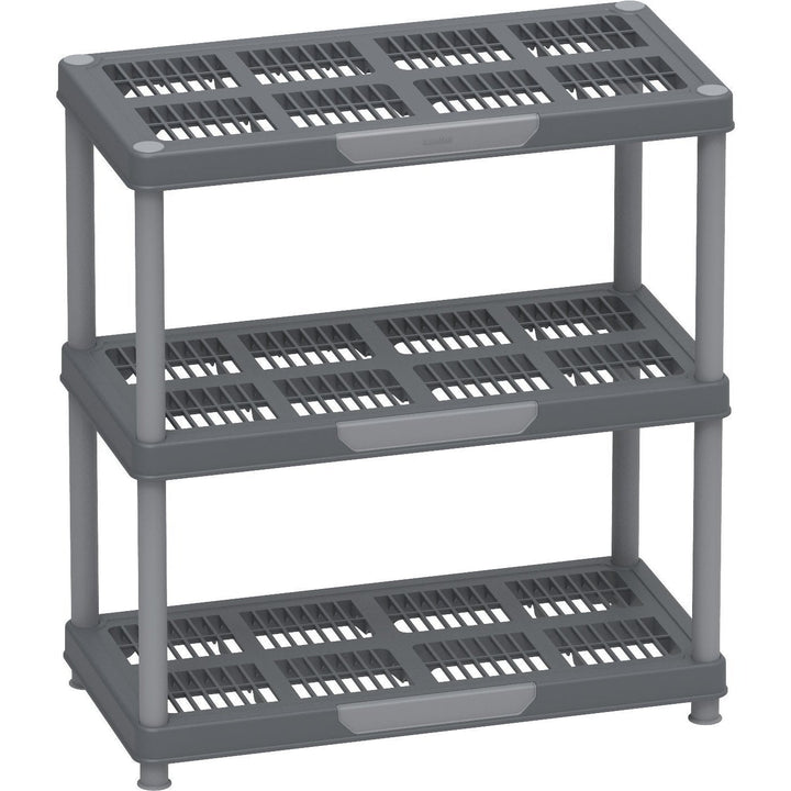 Duramax Shelving Racks Duramax Plastic Heavy Duty Multipurpose Freestanding 3 Tier Shelving Unit