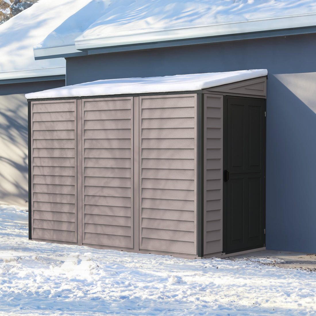 Duramax Vinyl Sheds Duramax 4ft x 8ft Sidemate PLUS Vinyl Resin Outdoor Storage Shed  With Foundation Kit