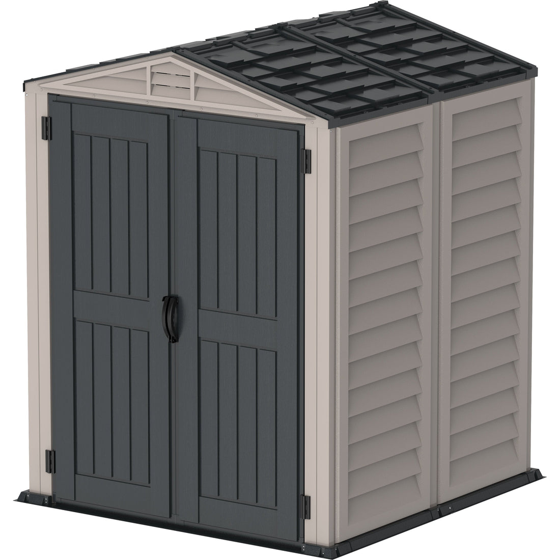 Duramax Vinyl Sheds Duramax YardMate Plus 5 ft. 6 in. x 5ft. 6 in. Gray Vinyl Storage Shed with Molded Floor (East Coast Purchase Only)