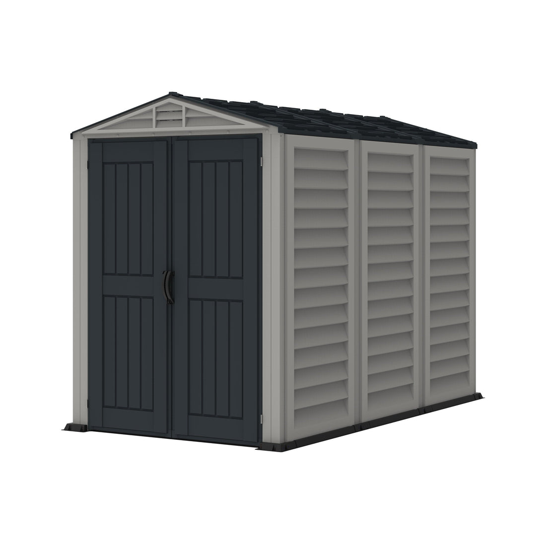 Duramax Vinyl Sheds YardMate Plus 5 ft. 6 in. x 8ft. Gray Vinyl Storage Shed