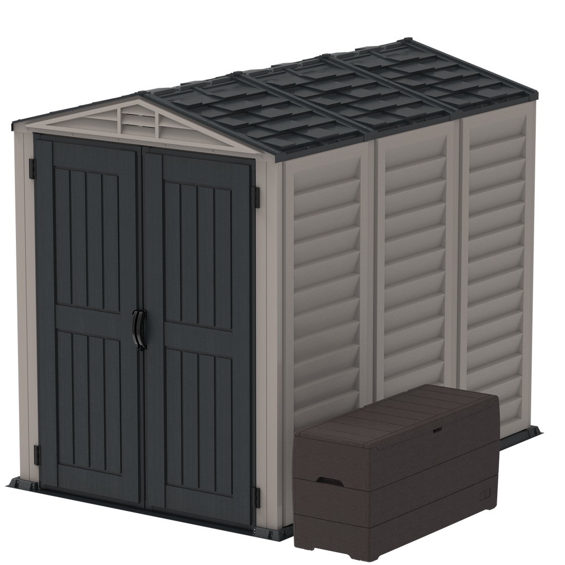 Duramax Vinyl Sheds YardMate Plus 5 ft. 6 in. x 8ft. Gray Vinyl Storage Shed