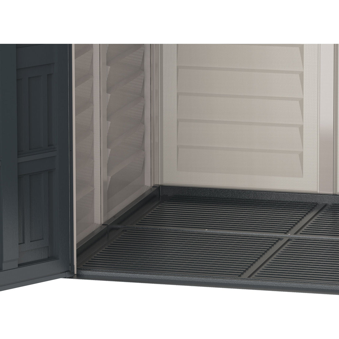 Duramax Vinyl Sheds YardMate Plus 5 ft. 6 in. x 8ft. Gray Vinyl Storage Shed (West Coast Only)