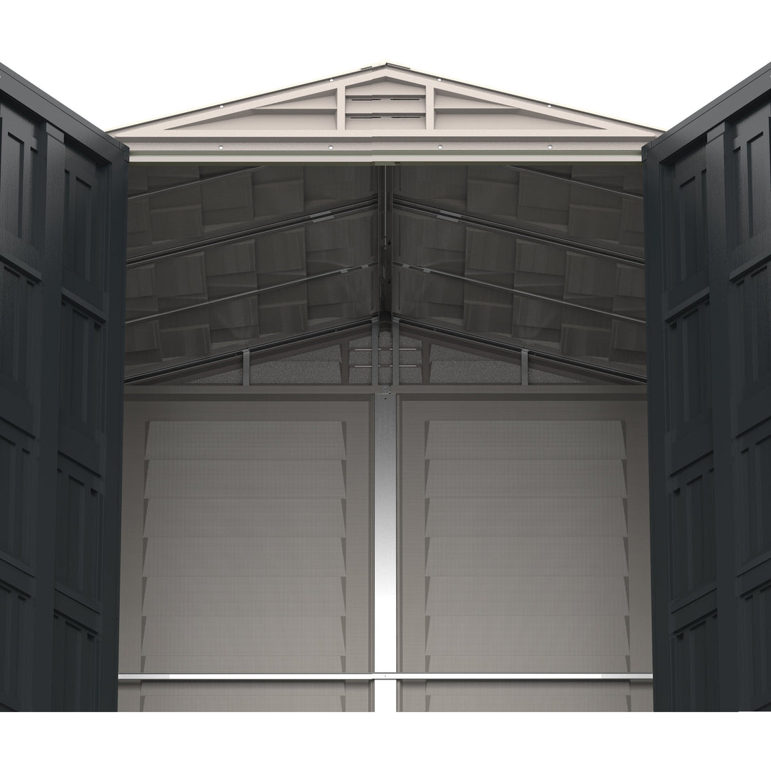 Duramax Vinyl Sheds YardMate Plus 5 ft. 6 in. x 8ft. Gray Vinyl Storage Shed (West Coast Only)